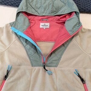 Women's Quilted Hoodie fleece - Teal and Pink. Perfect condition